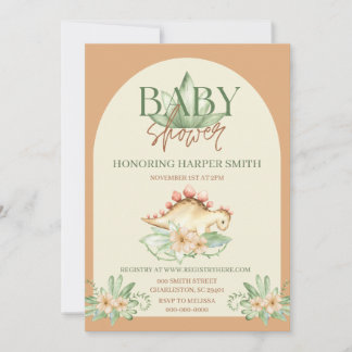 Dino Gender Neutral Baby Shower Einladung