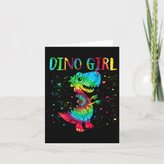 Dino Girl Dinosaur Lover Gefärbte Krawatte Niedlic Karte