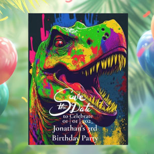 Dino Glücklicher T-Rex Datum speichern  Postkarte