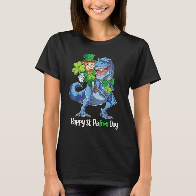 Dino Happy St Patrex Day Shirt Kinder Kleinkinder  (Vorderseite)