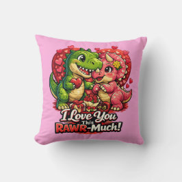 Dino Hearts Rawr Much Valentine,Couple Anniversary Kissen