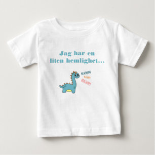 Dino hemlighet ska bli storebror baby t-shirt