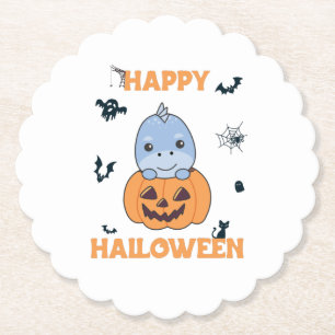 Dino In Pumpkin Sweet Dinos Happy Halloween Untersetzer