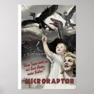 Dino-Invasionstag: Microraptor Poster