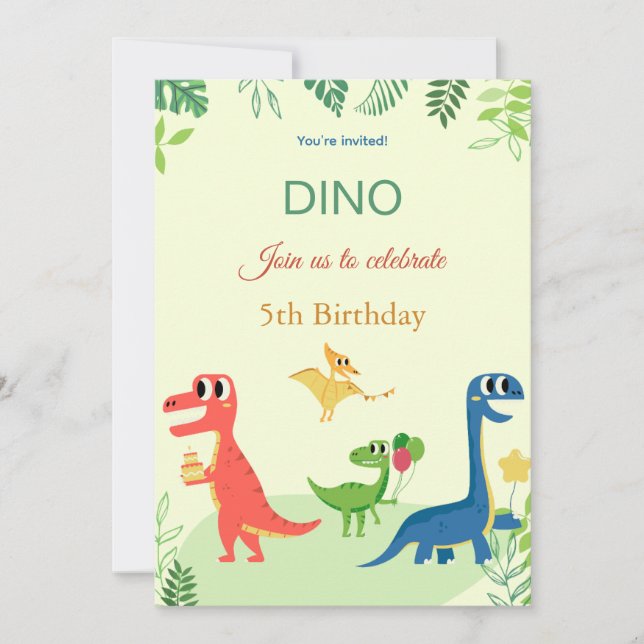 Dino invitation anniversaire (Devant)