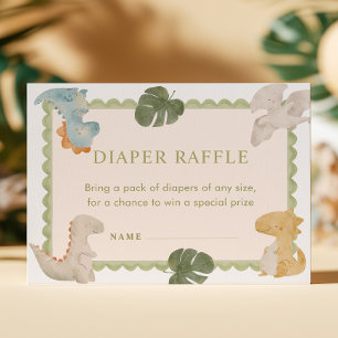 Dino-Junge-Baby-Party-Windel-Raffle-Karte Begleitkarte