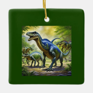 Dino Jungle Adventure Throw Kissen Keramikornament