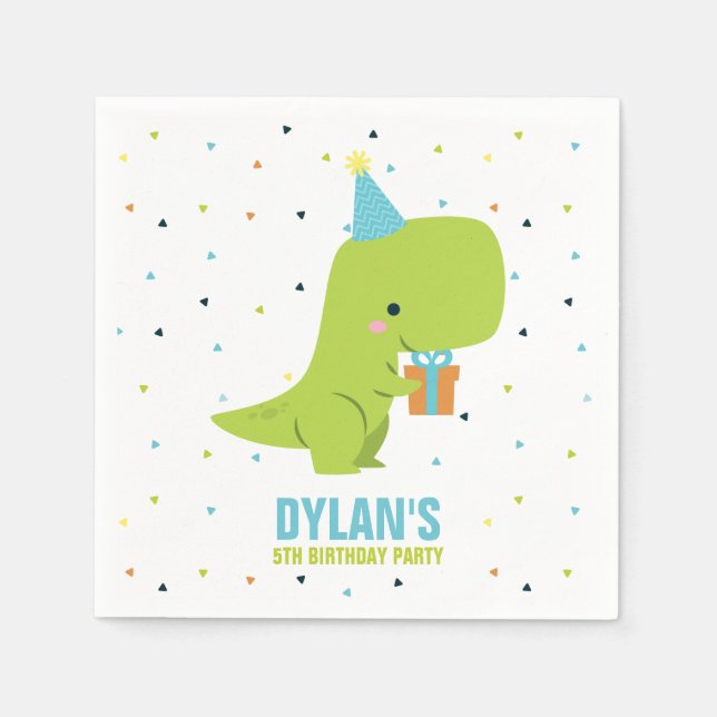 Dino Kindergeburtstag Party Serviette (Vorderseite)