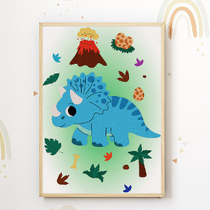 Dino-Kinderzimmer-Druck Dinosaurier Kinderzimmer P Poster
