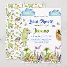 Dino kleines Brüllen Babyparty-Einladung