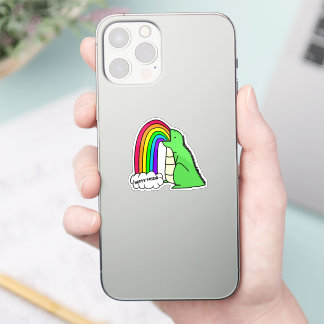 Dino kotzt Regenbögen Aufkleber