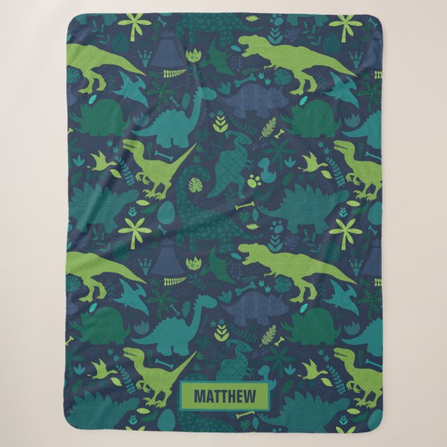 Dino-Kritzel-Silhouetten Kinder Dinosaurier Sherpadecke (Vorderseite)