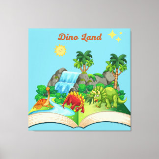 Dino Land Lektüre ist ein lustiges Popupbuch Leinwanddruck