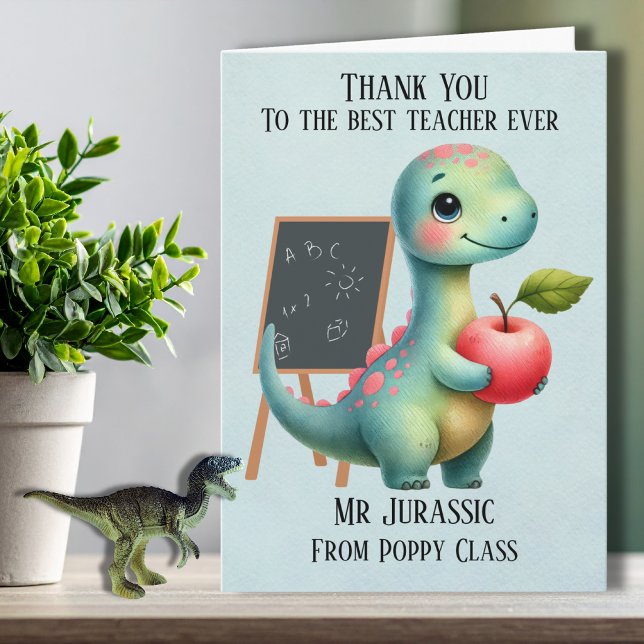 Dino-Lehrer Dankeskarten Karte (Von Creator hochgeladen)