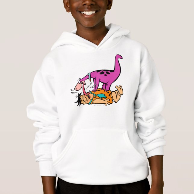 Dino Licking Fred Flintstone Hoodie (Vorderseite)