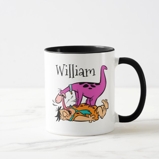 Dino Licking Fred Flintstone Tasse (Rechts)