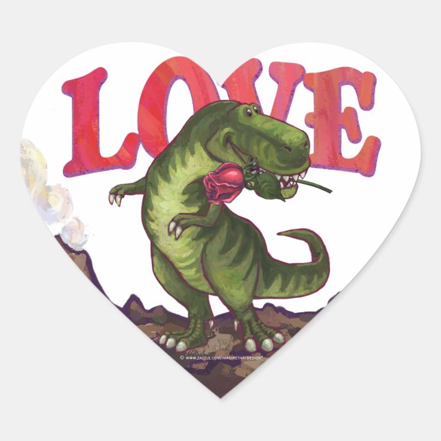Dino Liebe Heart Stickers (Vorderseite)