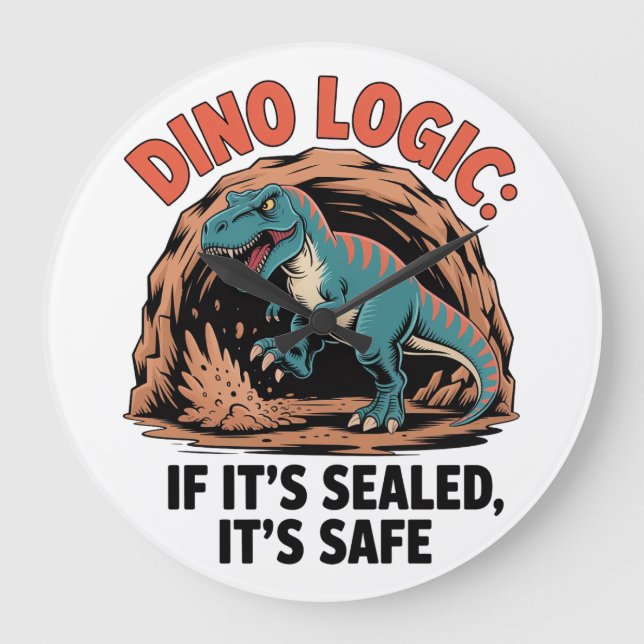  Dino Logic Große Wanduhr (Vorderseite)