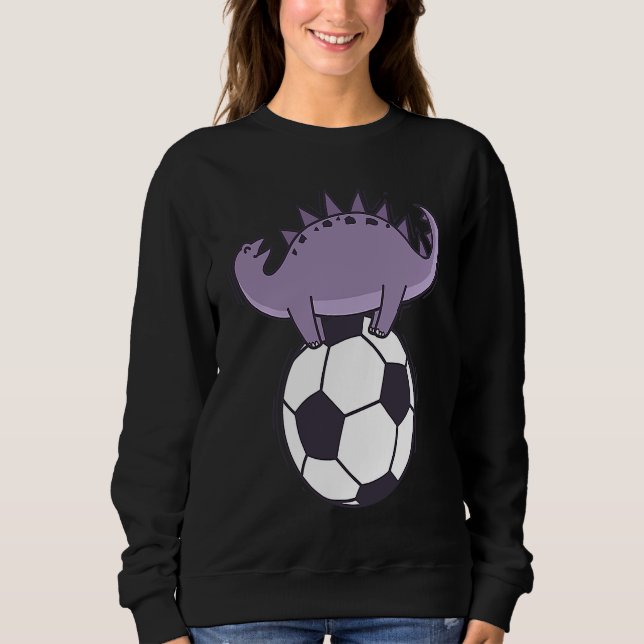 Dino loves Soccer Dinosaur Reptile Sweatshirt (Vorderseite)