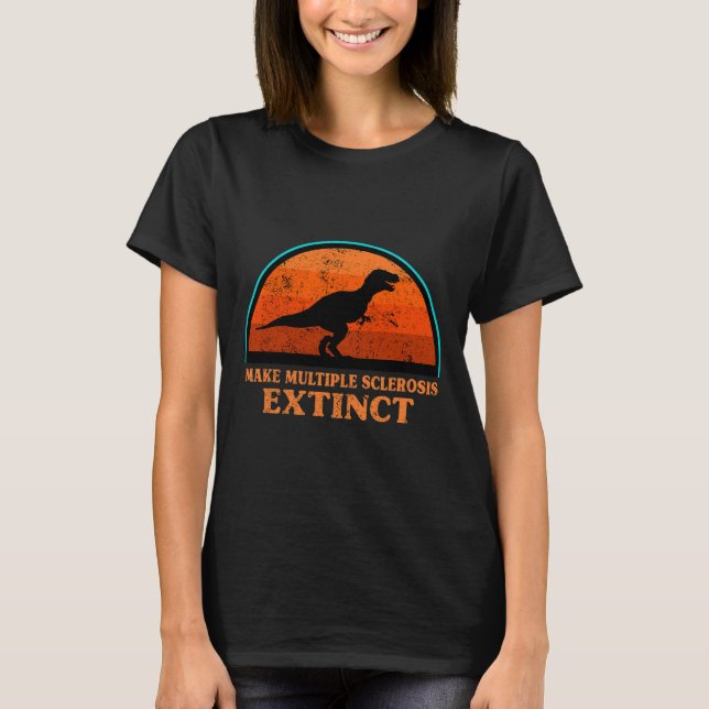 Dino macht Multiple Sklerose ausgestorbenes Bewuss T-Shirt (Vorderseite)