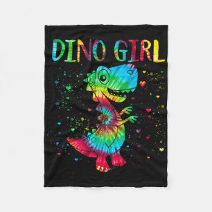 Dino-Mädchen Dinosaurier-Fan Tie-Dye Süßer T-Rex-H Fleecedecke