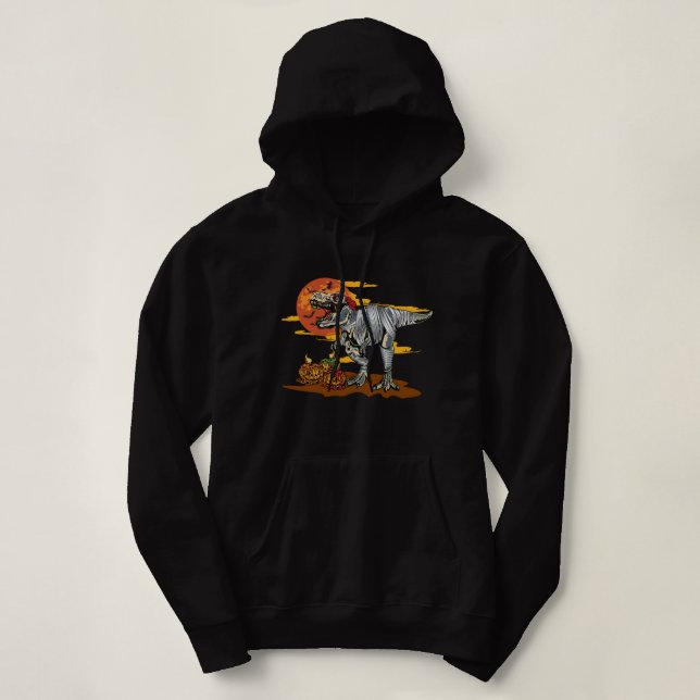 Dino-Mash: Spooky Pumpkinosaurier Hoodie (Design vorne)