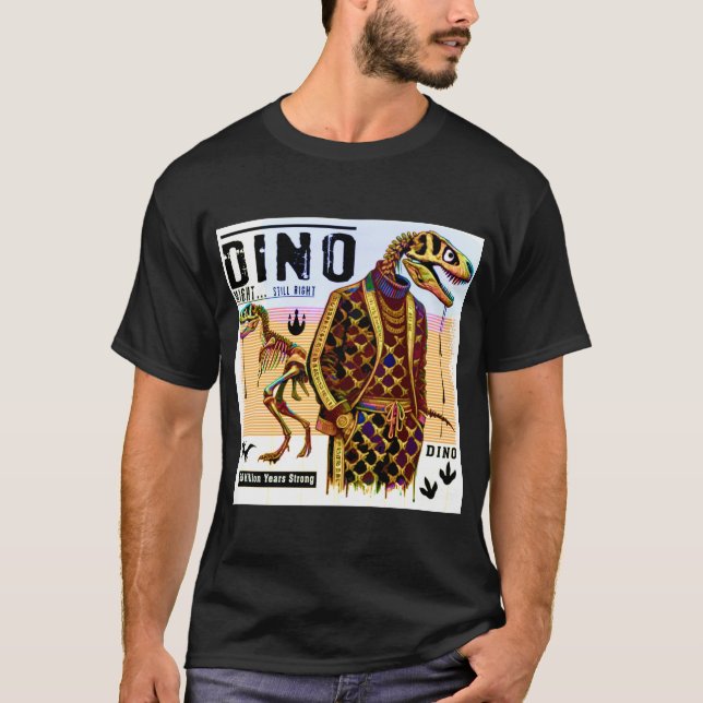 Dino Might T - Shirt - Funny Dinosaur Grafisches T (Vorderseite)