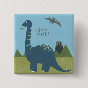 Dino-Milbe Dinosaurier Button