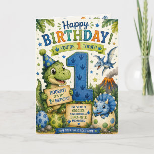 Dino-Mite 1. Geburtstag  Karte