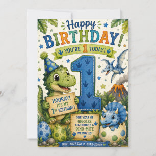Dino-Mite 1. Geburtstag  Karte