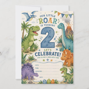 Dino-Mite 2. Geburtstag Einladung