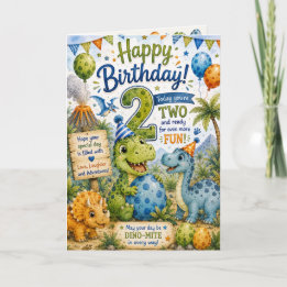 Dino-Mite 2. Geburtstagskarte Karte