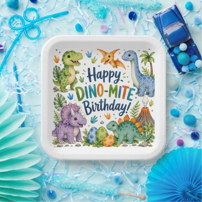 Dino-Mite Alles Gute zum Geburtstag Pappteller (Party)