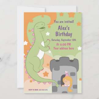 Dino-mite Birthday Bash! HandGezeichnet Dinosaurie Einladung
