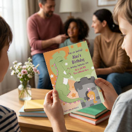 Dino-mite Birthday Bash! HandGezeichnet Dinosaurie Einladung