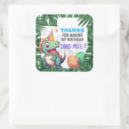 Dino-mite Birthday Danke Stickers
