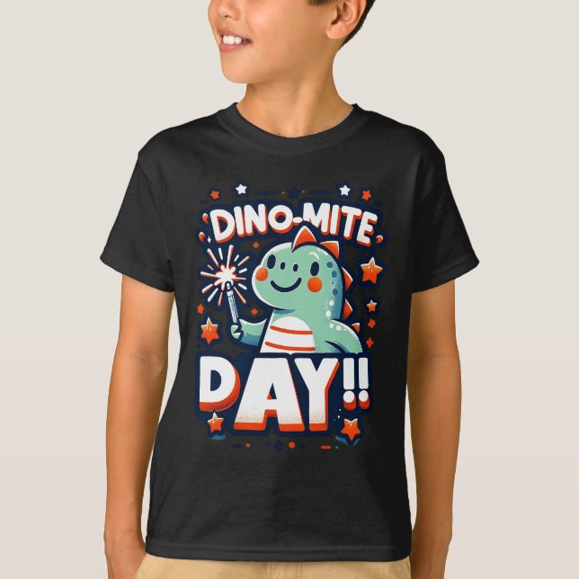 "Dino-Mite Day" für Kinder - Spaß und festlicher D T-Shirt (Vorderseite)