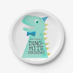 DINO-MITE Dinosaur Boys Geburtstagsparty Pappteller