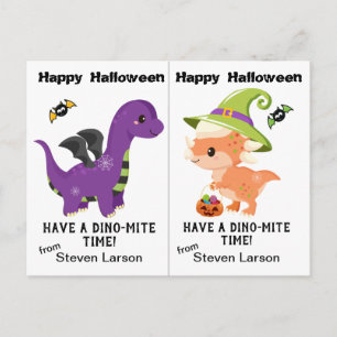 Dino-Mite Dinosauren Schulfeste Halloween-Karte Postkarte