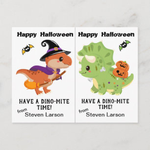 Dino-Mite Dinosauren-Schulparty-Halloween-Karte Postkarte
