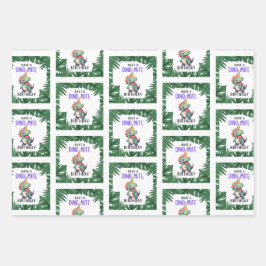 Dino-mite Feuilles d'enveloppement d'anniversaire