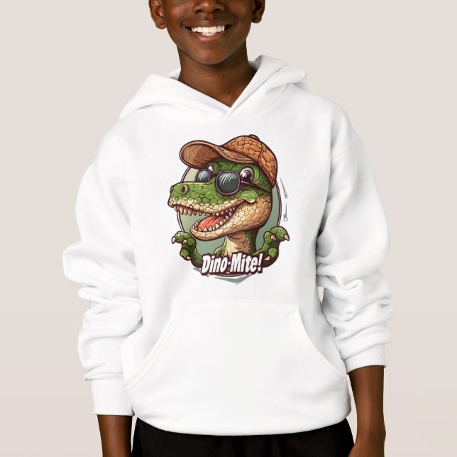 Dino-Mite Fun - Cooler Dinosaurier Hoodie (Vorderseite)