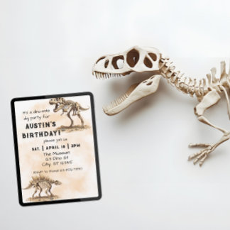 Dino-Mite Grab Geburtstagsfeier Einladung