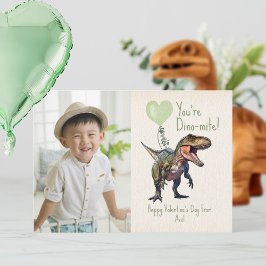 Dino-mite Green Dinosaur-Klasse Valentinisches Fot Karte