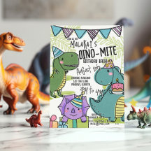 Dino-Mite Invitation du Dinosaure pour la fête d'a