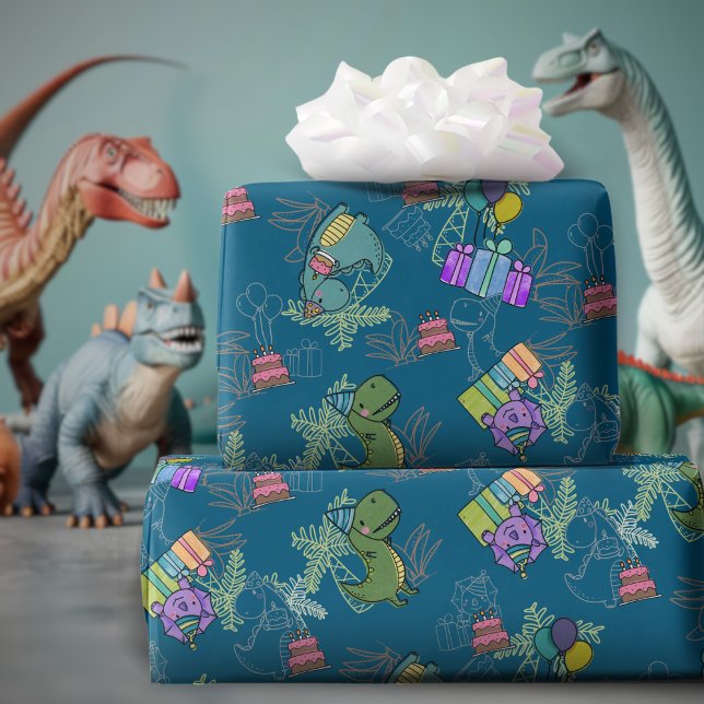 Dino-Mite Kids Geburtstagsparty Dinosaurier Geschenkpapier (Von Creator hochgeladen)