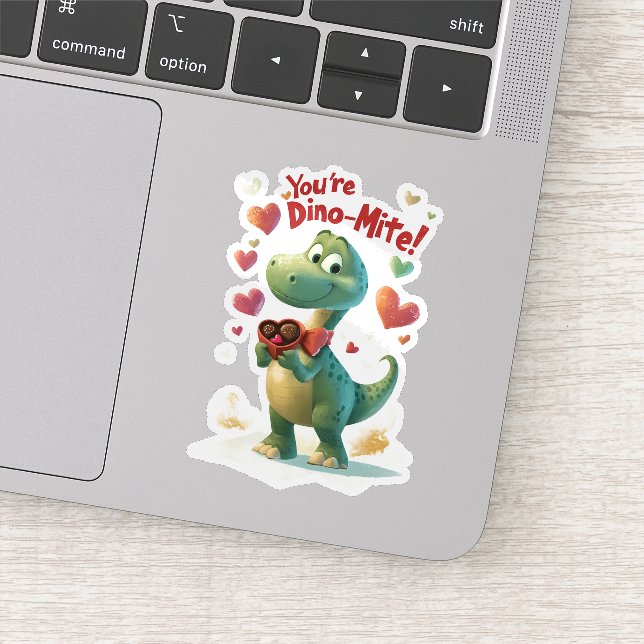 Dino-mite-Kinderkarte Aufkleber (Detail)