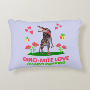 Dino-Mite-Liebe, immer roaring Funny Dinosaur Dekokissen