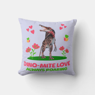 Dino-Mite-Liebe, immer roaring Funny Dinosaur Kissen