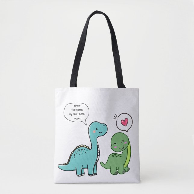 Dino-mite-Liebe Tasche (Vorderseite)